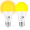 Qualilux Dusk To Dawn Bug Light Bulbs Outdoor, 1900K Amber