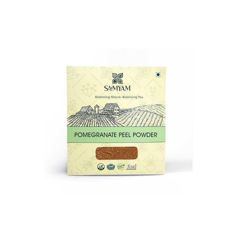 SAMYAM Pomegranate Peel Powder - 200g Pack | Skin Brightening