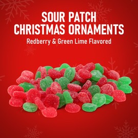 Ornaments Soft & Sour Christmas Candy, 2lb Pack of Christmas Candy Bulk, Ideal Red and Green Candy for Parties and Sharing, Great Christmas Sour Candy for Stocking Stuffers and Spreading Holiday Cheer