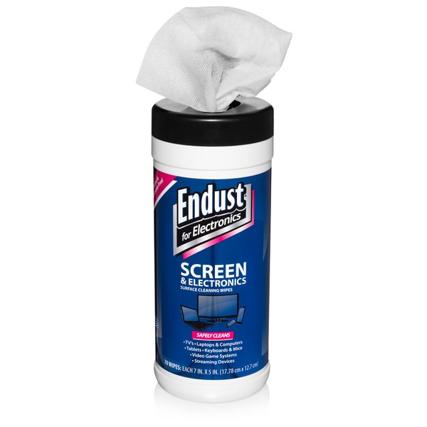 Endust for Electronics; Screen & Surface Cleaning Wipes, Great LCD and Plasma Wipes, 70 Wipes (11506)
