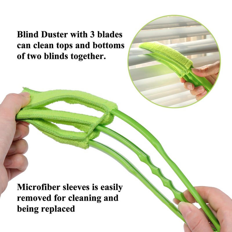 Hiware Window Blind Duster Brush with 5 Microfiber Sleeves -