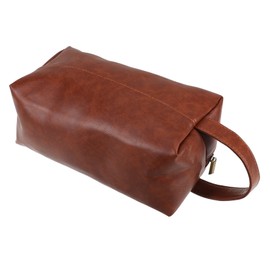 Outanaya Travel Toiletry Bag for Men Durable PU Leather Organizer for Skincare Makeup Capacity Storage for Business Trips Vacations Portable Design for Easy Carrying