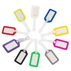 10 Pack - Waterproof Luggage Tags Travel Labels Airline ID Card for Suitcase Bags - Pet Cage Kennel Carrier ID Tag (Multicolor)