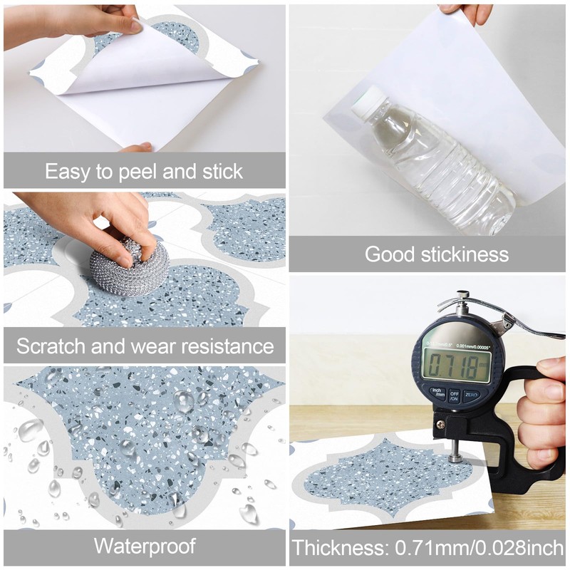 Peel & Stick Floor Tile Stickers Vinyl Flooring for Kitchen