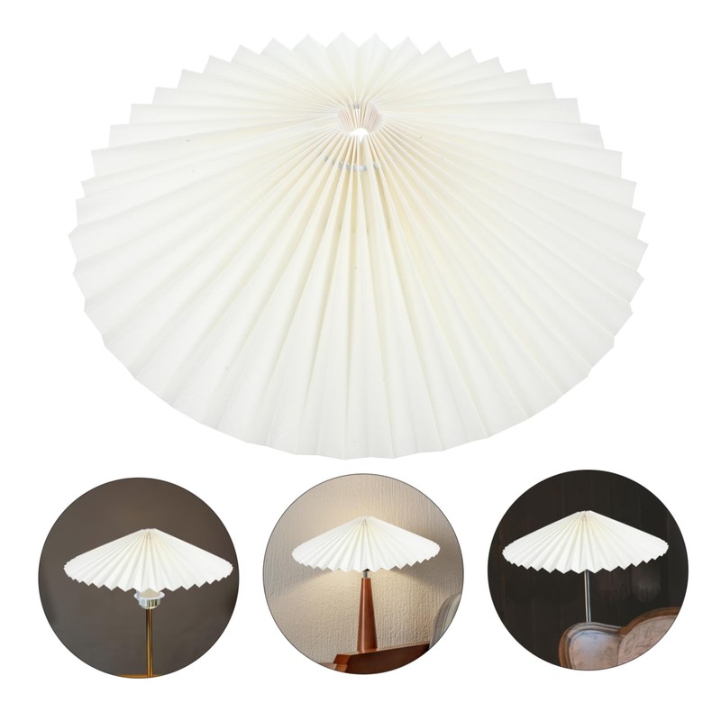 CHILDWEET Mushroom Pleated Lampshade - Fabric Drum Light Shade for