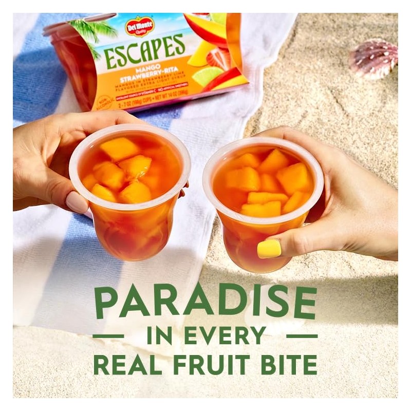 Del Monte Escapes Mango Strawberry - Rita, 7 oz Cups,