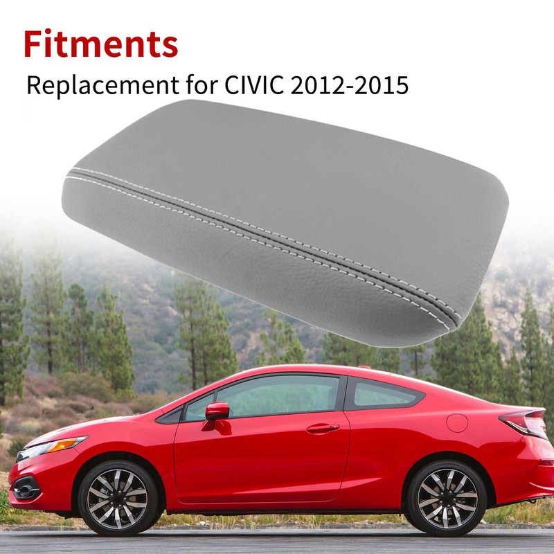 HLUCHY Gray Center Console Armrest Cover Compatible with Honda Civic