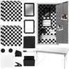 COARVXA 17Pcs Locker Set with Magnetic Accessories, Whiteboard, Shelf, Mirror,