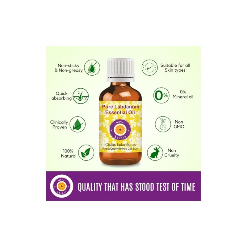 Deve Herbes Aceite esencial de labdano puro (Cistus ladaniferus) natural