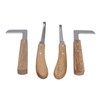 4pcs Hoof Knife Carbon Steel Wooden Handle Left and Right