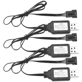 3Pcs Vgoohobby SM-4P Plug Charger 7.4V USB Charging Cable for 7.4V Li-ion Battery RC Car Drone Boat Boat Plane