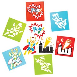 Baker Ross Star Hero Stencils for Painting (Pack of 6) AW554, Washable Plastic Paint Stencil Set for Kids