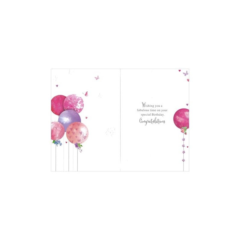 Age 70 Birthday Card - Ladies Female Flowers - Size: