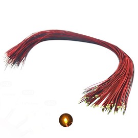 Vrabocry 0805 Yellow SMD Micro 20 mA LED Diodes Soldered Mini LED Light Diode with 30 cm Long Micro Stranded Cables for DIY Model Making Decor Pack of 20