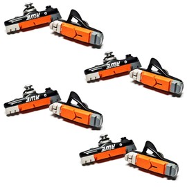 AWE X 4 Pairs 55mm Black Cassette Road Brake Pads Grey/Orange/White