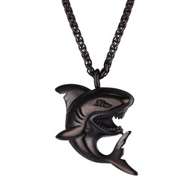 Shark Necklace for Boys Girls Jewelry Sea Ocean Animal Necklace for Women Men Gothic Black Shark Pendant Necklaces for Boys Birthday Christmas Gifts