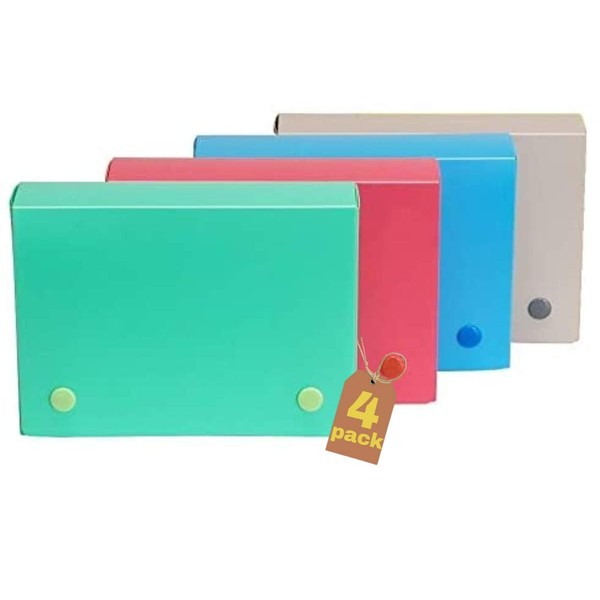 1InTheOffice Index Card Holder 4x6 , Index Card Case, Assorted