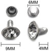 200 Sets Cz White Clear Crystal Rivets Rapid Rhinestone Silver