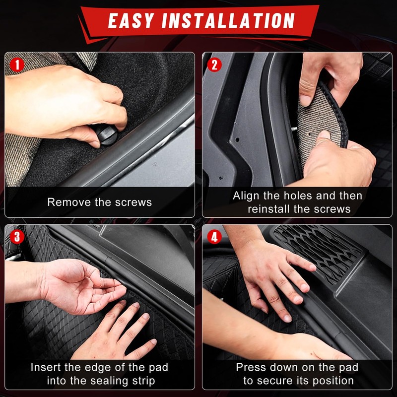 Bracingo Front Trunk Cargo Mat Liners,Binding Carpeted Full Size Mat