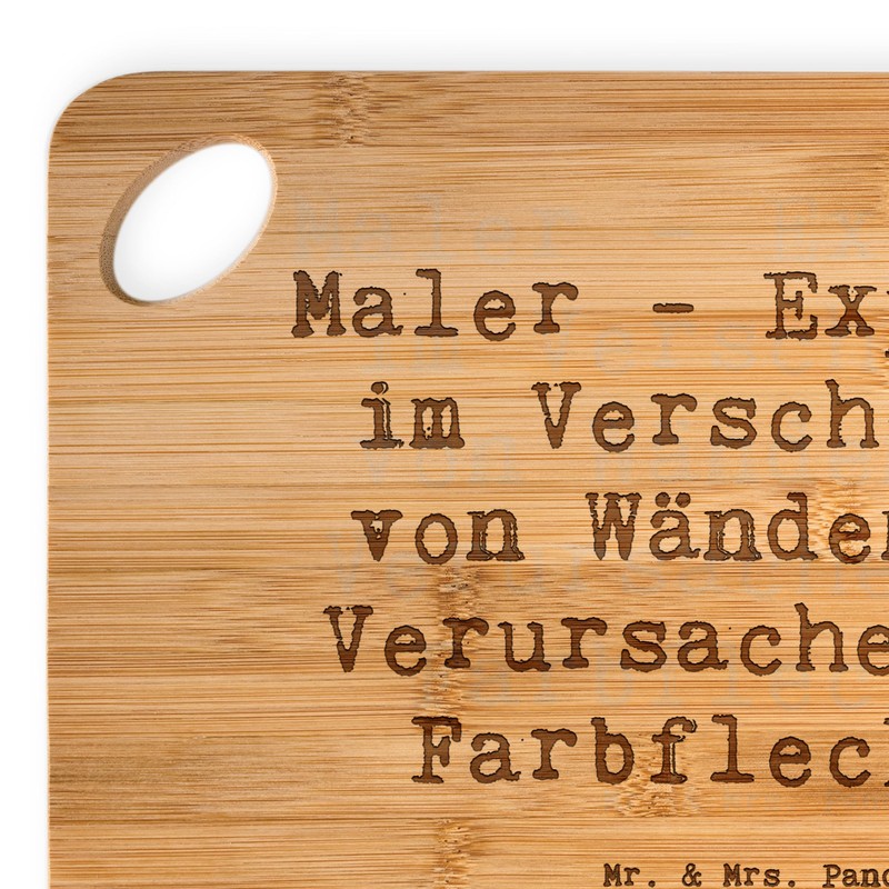 Mr. & Mrs. Panda Bambus - Schneidebrett Spruch Maler -