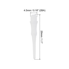 PATIKIL 90pcs Plastic Dart Tips 2BA Threads Soft Dart Tips Replacement Dart Accessories White