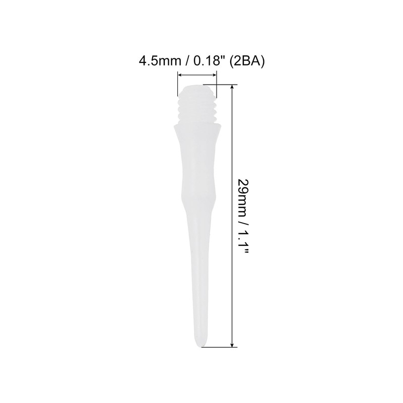 PATIKIL 90pcs Plastic Dart Tips 2BA Threads Soft Dart Tips