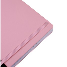 A5 Index Notebook Hardback Leatherette Cover 8mm Ruled Margin A-Z Tabs 264 Pages 100 GSM White Paper - Blush Pink Cover