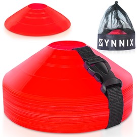ZYNNIX Soccer Cones (Set 40, 50) with Mesh Bag & Strap, Flexible Sports Cones for Soccer, Basketball, Football Training Equipment, Agility Training for Indoor & Outdoor Games