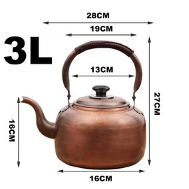 Generic Whistle Tea Pot,Tea Kettle,Copper Kettle,water boiling beep,with Ergonomic Handle, for Gas, Induction,Stovetops, 16×27, FG001
