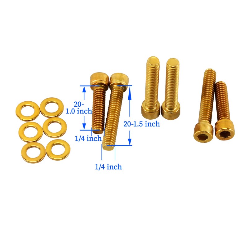 POWERJAMES 6pcs Gold Transmission covers bolt kit for Harley 06-24