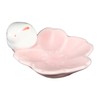 Hasami Ware 73359 Sakura Rabbit Flower Chopsticks Holder, Peach
