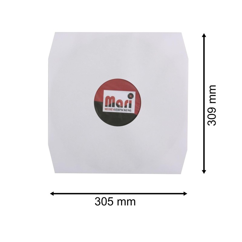 Pack of 25 LP Record Inner Sleeves White with Corner