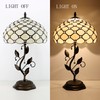 HWDFEI Tiffany Table Lamp, Stained Glass Style Desk Lamp, 12X12X19