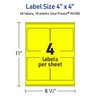 Avery Printable Square Labels with Sure Feed Technology, 4" x