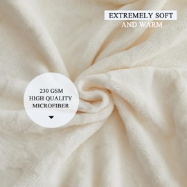 Simple&Opulence Cream Throw Blanket for Couch-Super Soft Fluffy Blankets for Women 50x70 Inches Cozy Lightweight Flannel Fleece Blanket for Home Decor（Cloud