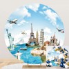 TTQYFNM 6.5x6.5ft Around The World Round Backdrop Cover Globe Travel
