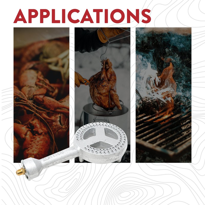 GasOne High Pressure Cast-Iron Burner Head with Brass Fitting Orifice