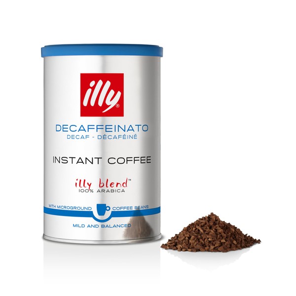 illy Coffee, Decaffeinated Instant Coffee, Medium Roast, 100 Percent Arabica Coffee Beans, 95 g