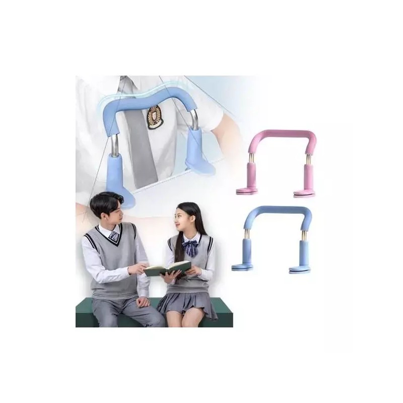 허리 바른 책상 조절 높이 고정 자세 도우미 [블루] Adjustable