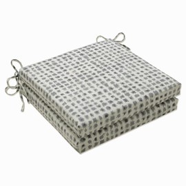 Pillow Perfect Outdoor/Indoor Alauda Frost Square Corner Seat Cushions, 20" x 20", Grey 2 Count