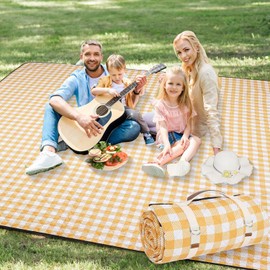 G GOOD GAIN Mantas de Picnic para Exteriores Extra Grandes - 80"x80" Manta de Picnic Portátil Impermeable, Lavable a Máquina de 3 Capas Alfombra de Parque Plegable con Respaldo a Prueba de Arena para