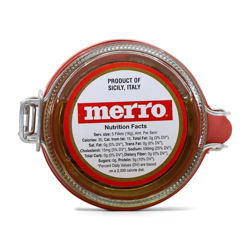 Merro Anchovy Fillets in Sunflower Oil 24 oz Jar –