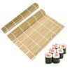 Sushi Mat, 2-Piece Natural Bamboo Roll Mat, Sushi Mat, Washable