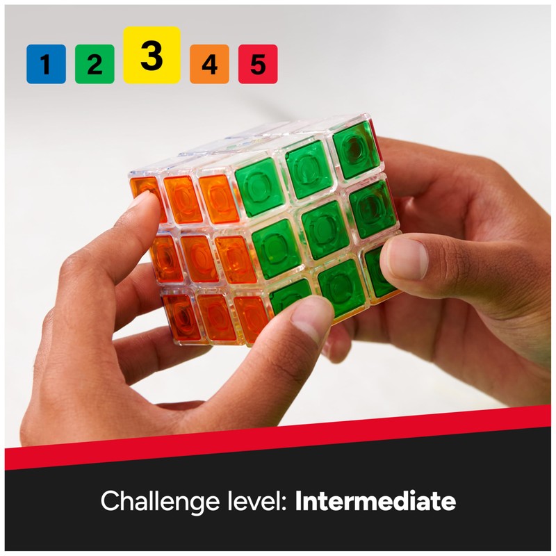 Rubik’s Cube, Crystal Cube, Transparent 3x3 Color-Matching Puzzle Game, Problem-Solving