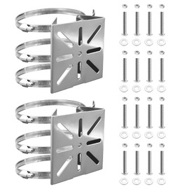 SJUNJIE Universal Vertical Mast Mount 2 Sets Surveillance Camera Bracket 6 Loops Stainless Steel Corner Mount Pole Mount Pole Mount Camera for Surveillance Camera and CCTV Cameras