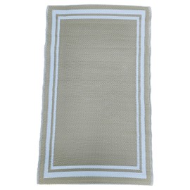 Meinposten Outdoor Balcony Rug Outdoor Balcony Patio Beige White 150 x 90 cm