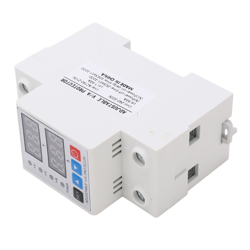 Over Under Voltage Protective Device DIN Rail Adjustable Dual Display