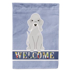 Caroline's Treasures BB5671GF Bedlington Terrier Blue Welcome Garden Flag Mailbox Flag Decorative Yard Flag Banner Outside Patio Artwork Yard Flower Beds, Garden Size, Multicolor