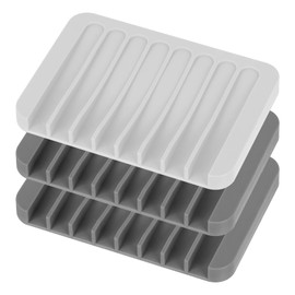 3PCS Self Draining Holder, Silicon Soap Dish for Bathtub,Shower,Kitchen, Sponges,Non-Slip Design, Easy Clean,Keep Soap Bars Dry,Extend Soap Life Use