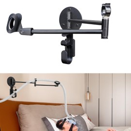 Cpap Hose Holder with Cpap Mask Following Function, Cpap Hose Hanger and Masks Hook Organizer for Bedside. Provides A Stable, Tangle-Free CPAP Supplies so You can Sleep Better. (Black)